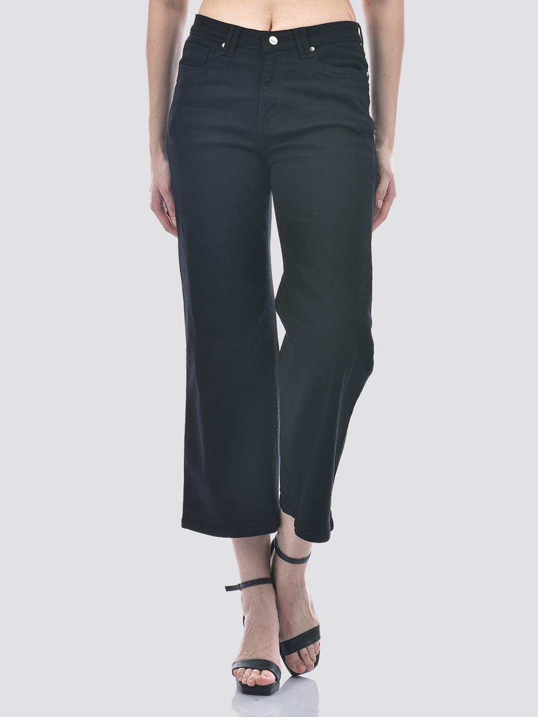 Numero Uno Women Black Wide-Leg Sustainable Jeans